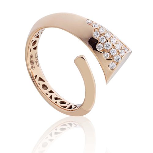 18kt gold pavé diamond ring - AD850