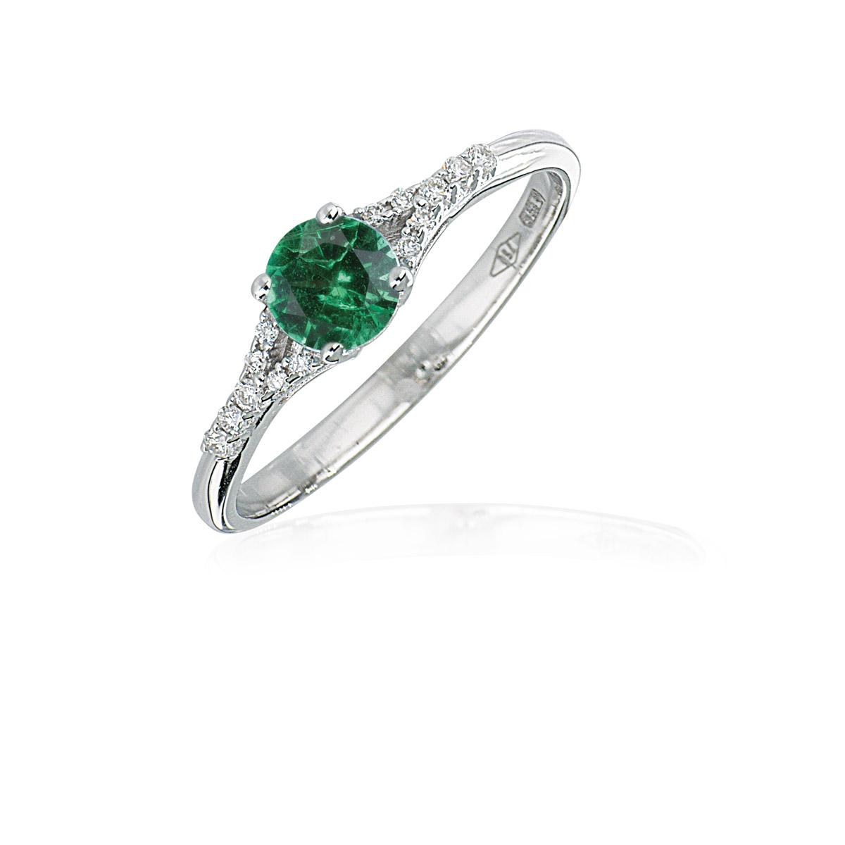 18kt white gold ring with diamonds and central precious stone - AD926