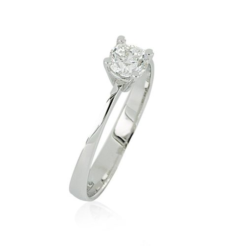 Solitaire ring in 18kt white gold with certified diamond - AD988/50-LB