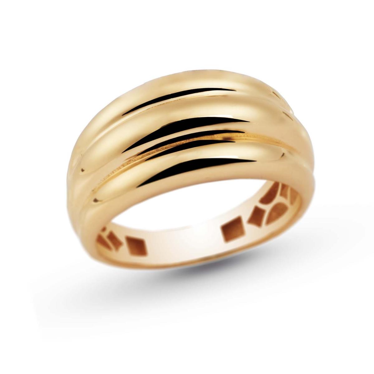 18kt polished yellow gold wavy band ring - AP005-LG