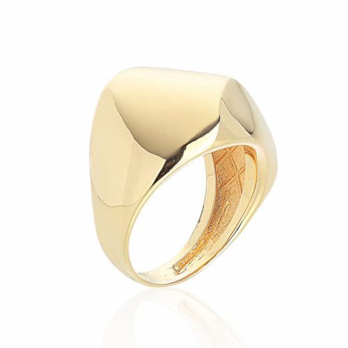 18kt polished yellow gold faceted convex band ring - AP133