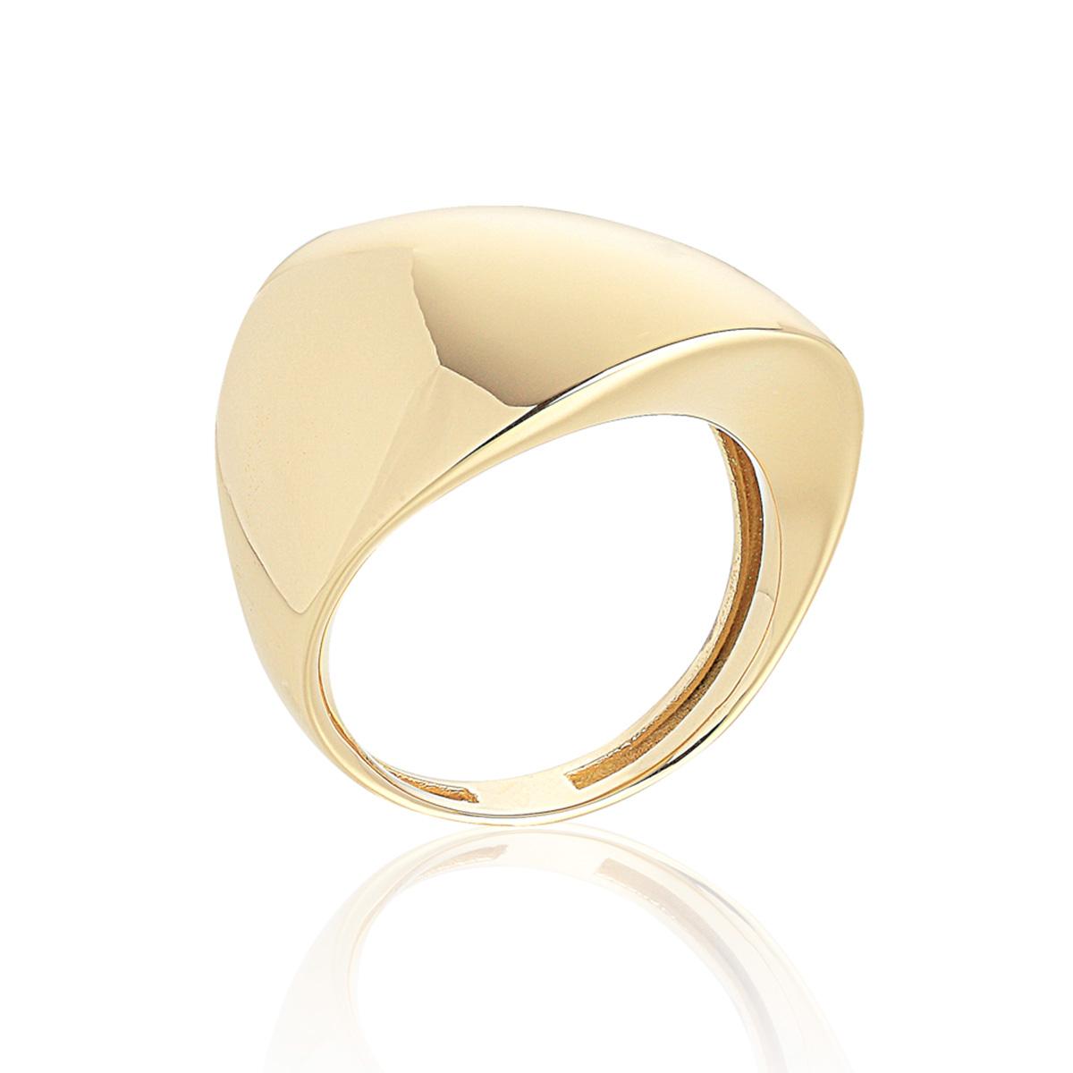 18kt polished yellow gold faceted convex band ring - AP135