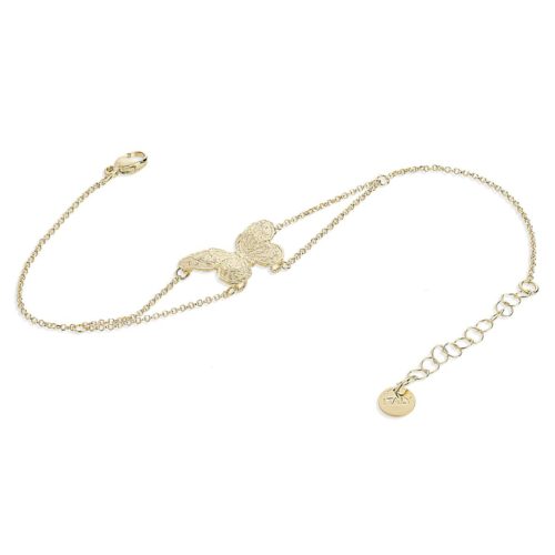 18kt satin yellow gold butterfly chain bracelet - BEA334-LG