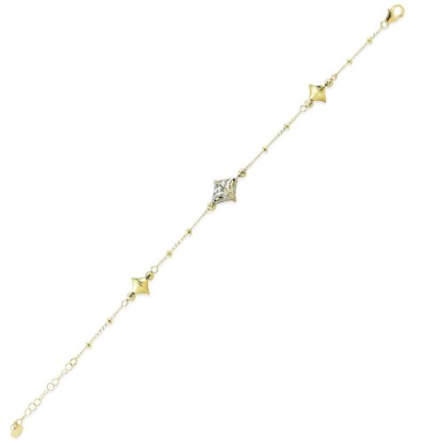 Chain bracelet with elements, in two-tone 18kt gold - BED549-LN