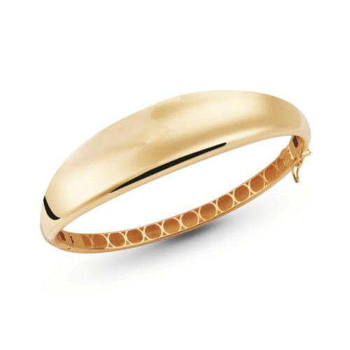 Hollow-out rigid bangle in 18kt yellow gold - BP002-LG
