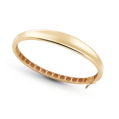 Hollow-out rigid bangle in 18kt yellow gold - BP015-LG