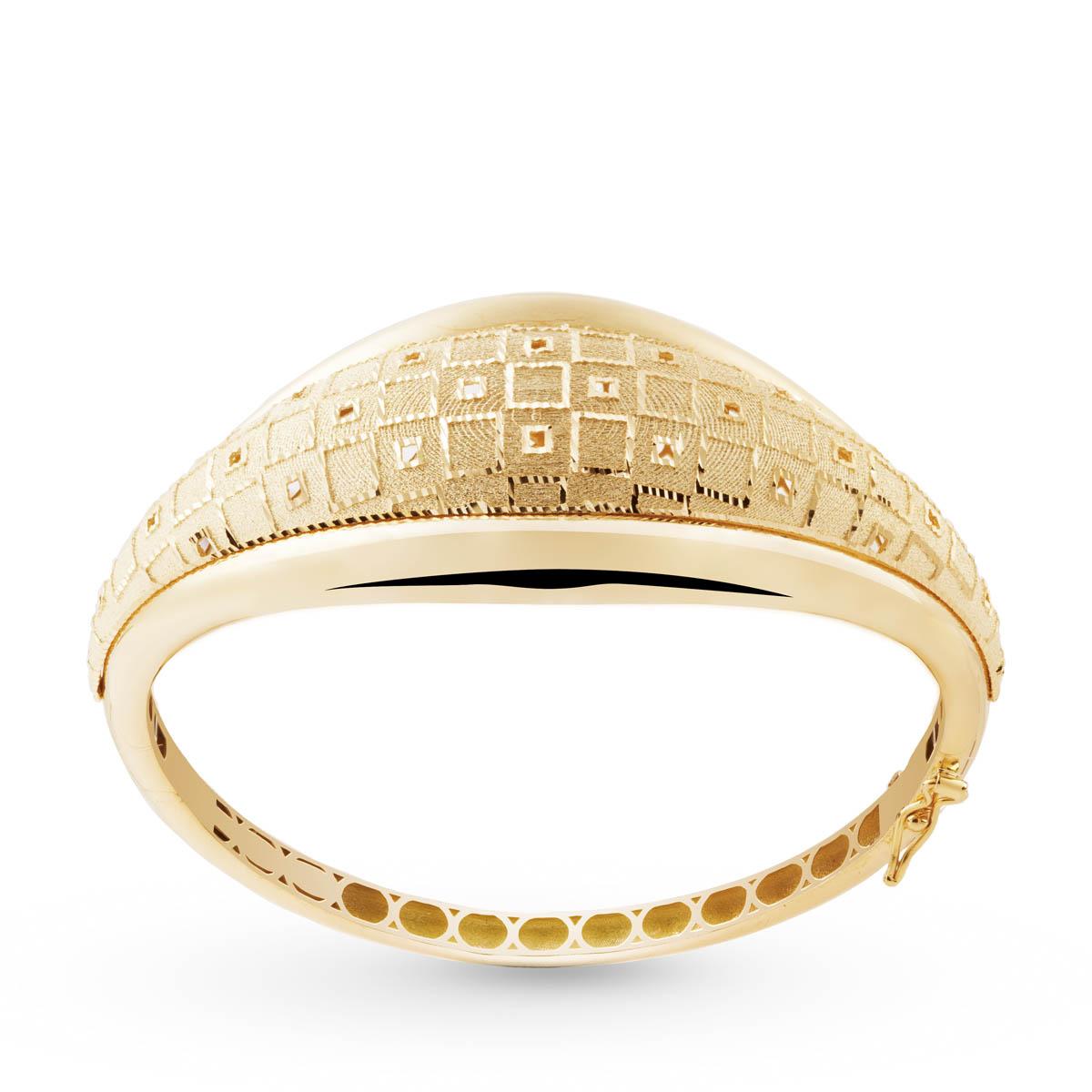 Rounded bangle bangle in 18kt polished and satin gold - BP023