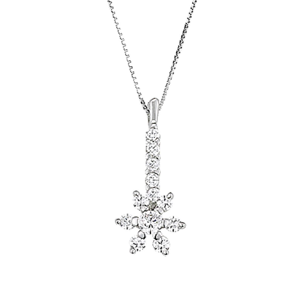 18 kt white gold necklace, star with diamonds - CD134-LB