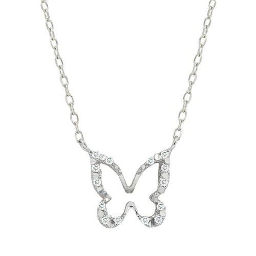 18kt gold butterfly necklace, with diamonds - CD381