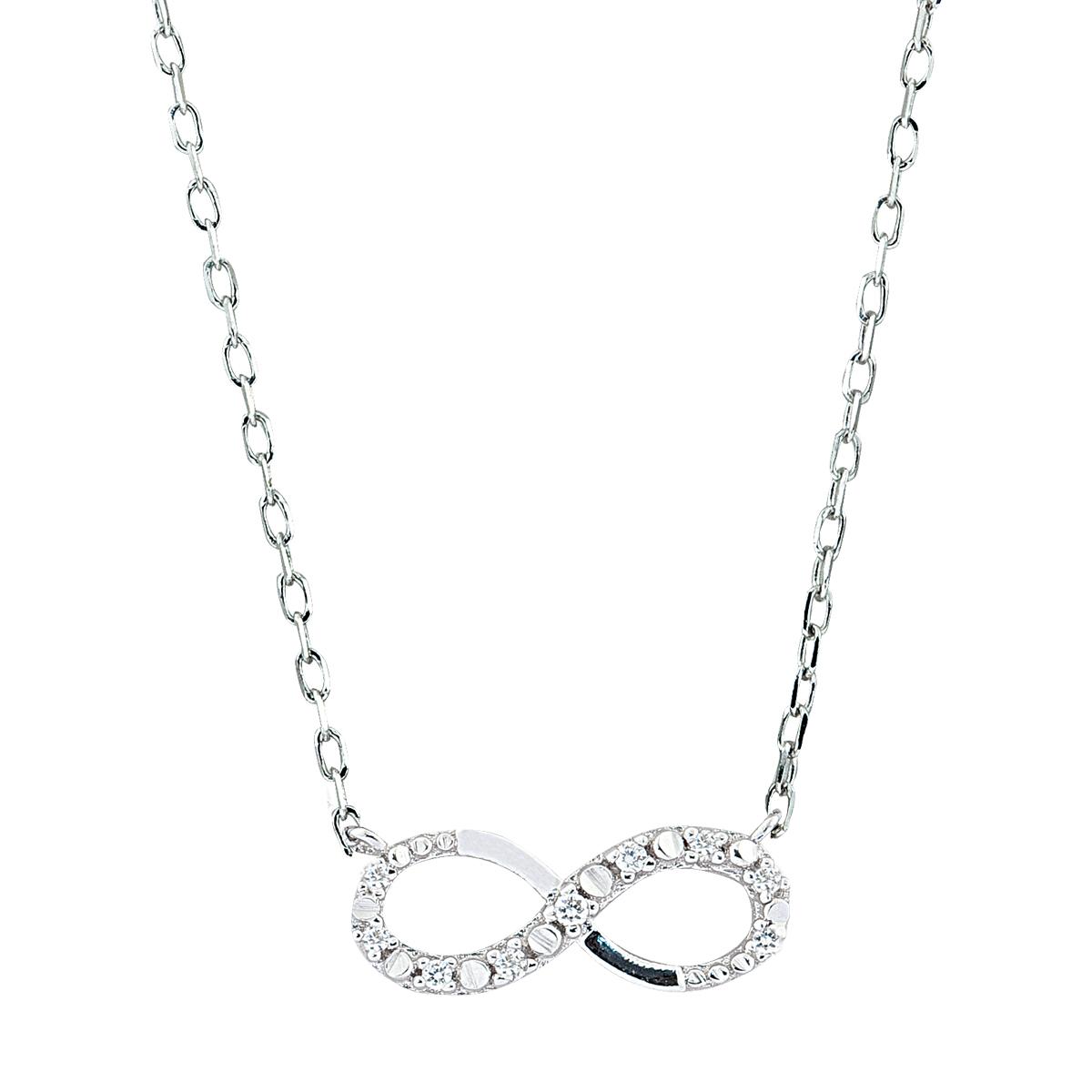 Infinity 18 kt gold necklace with diamonds - CD386