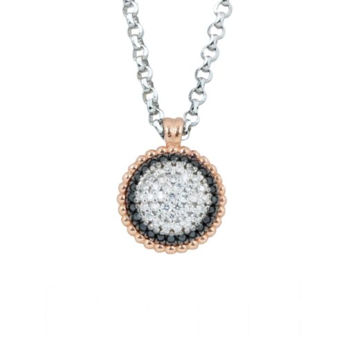 Necklace in gold and black and white diamonds - CD496