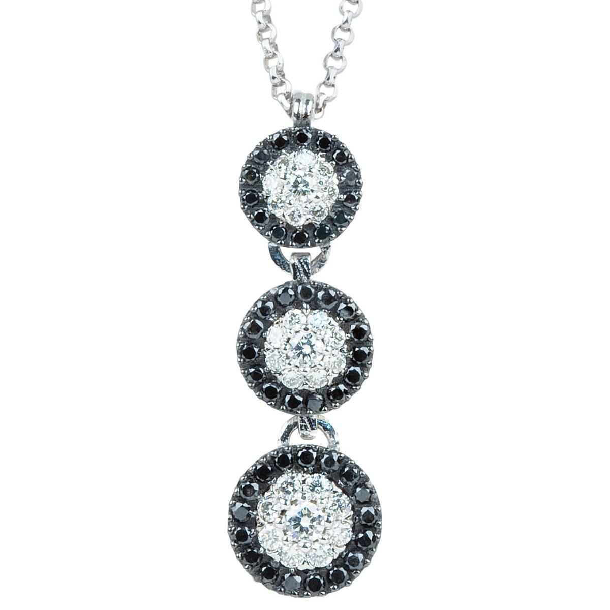 Necklace in gold and black and white diamonds - CD498-LL