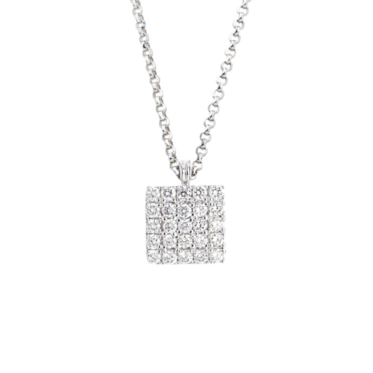 18kt white gold necklace with pavé diamonds - CD559-LB