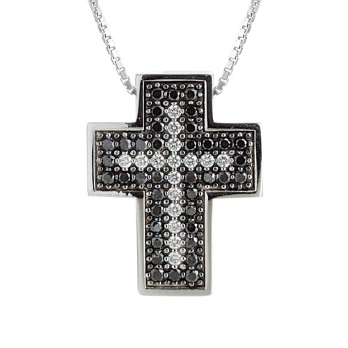 Gold Cross Necklace with Diamonds - CD563/DN