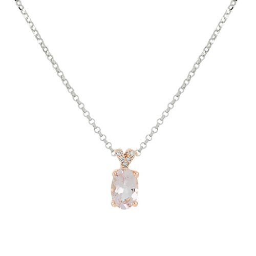 Gold necklace with morganite and diamonds - CD613/MO-LH