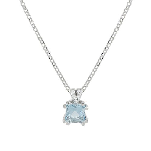 18 kt white gold necklace with aquamarine and diamonds - CD615/AC-LB