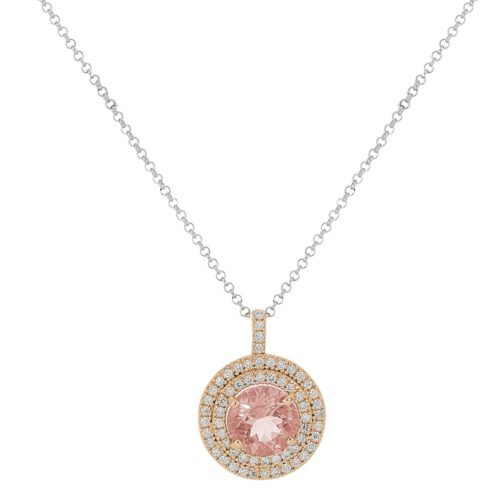 Gold necklace with morganite and diamonds - CD655/MO-LH