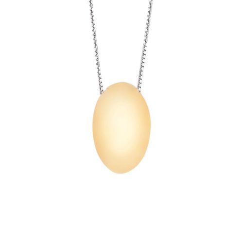 Oval necklace in 18kt polished yellow gold - CEA2544-LN
