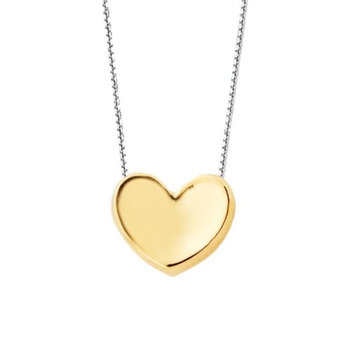 Hollow heart necklace in 18kt polished yellow gold - CEA2714-LN