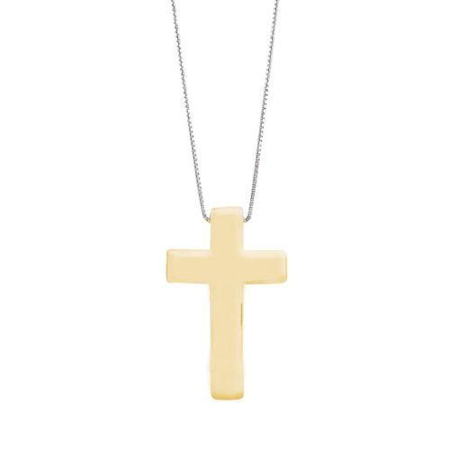 Necklace with white gold chain and 18kt yellow gold cross - CEA2718-LO