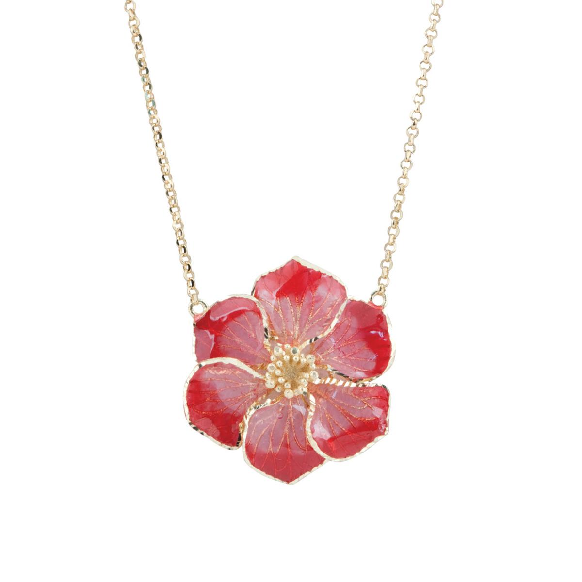 Maple necklace in 18kt yellow gold, cathedral enamel - CEA3100-MG