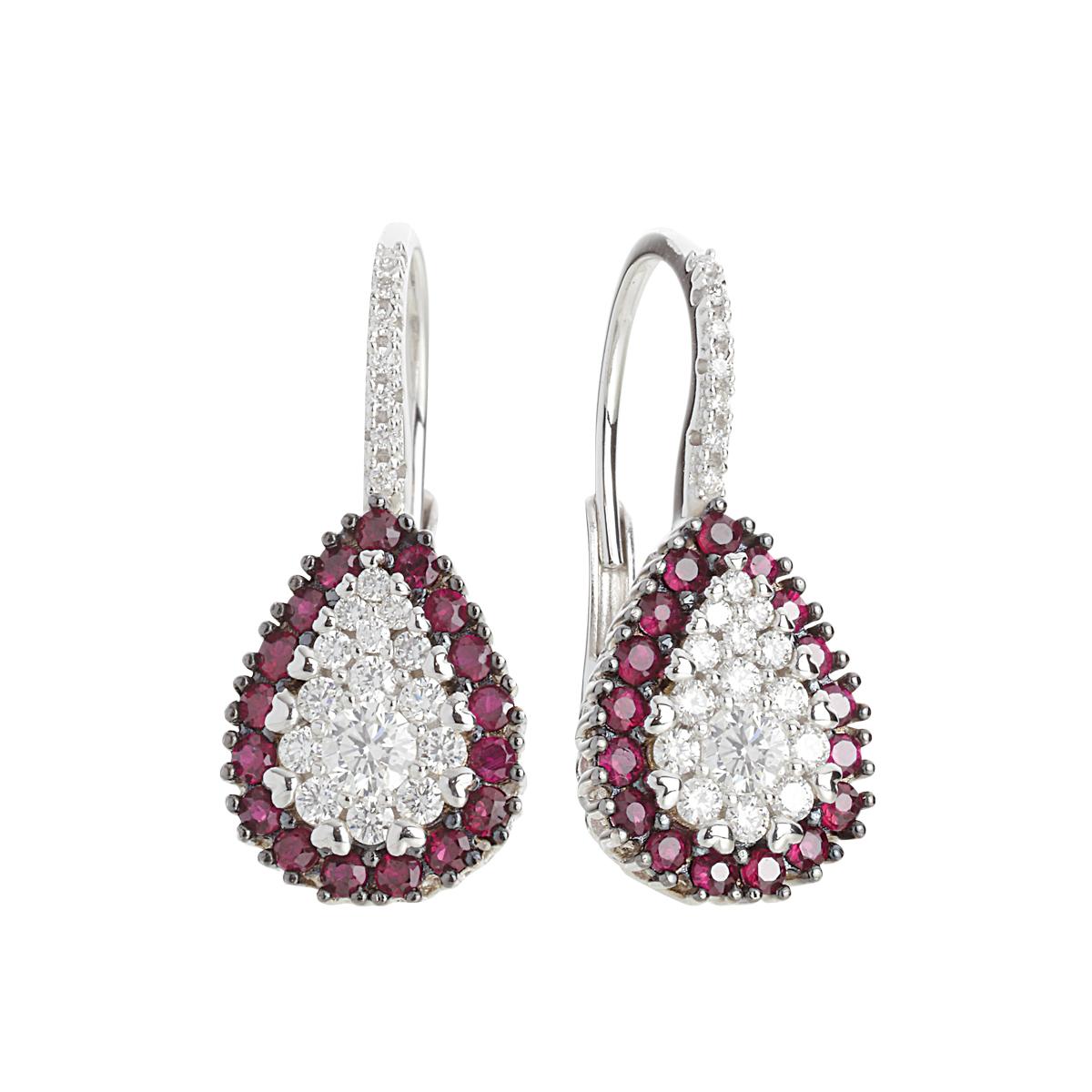 Earrings with Diamonds and Precious Stones