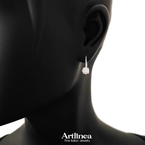 Multi-stone earrings with diamonds