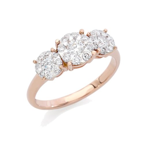 Multi-stone ring with diamonds