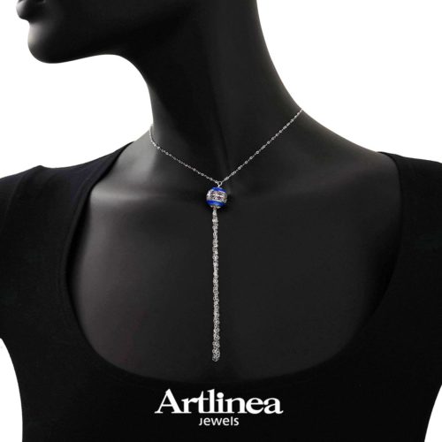 Geometry necklace in enamelled silver