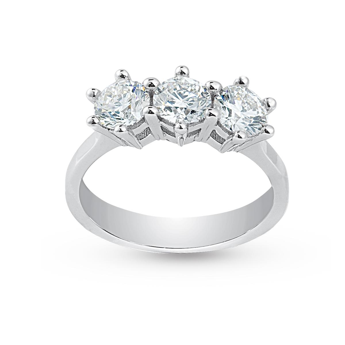 Classic Trilogy ring with 6 diamonds