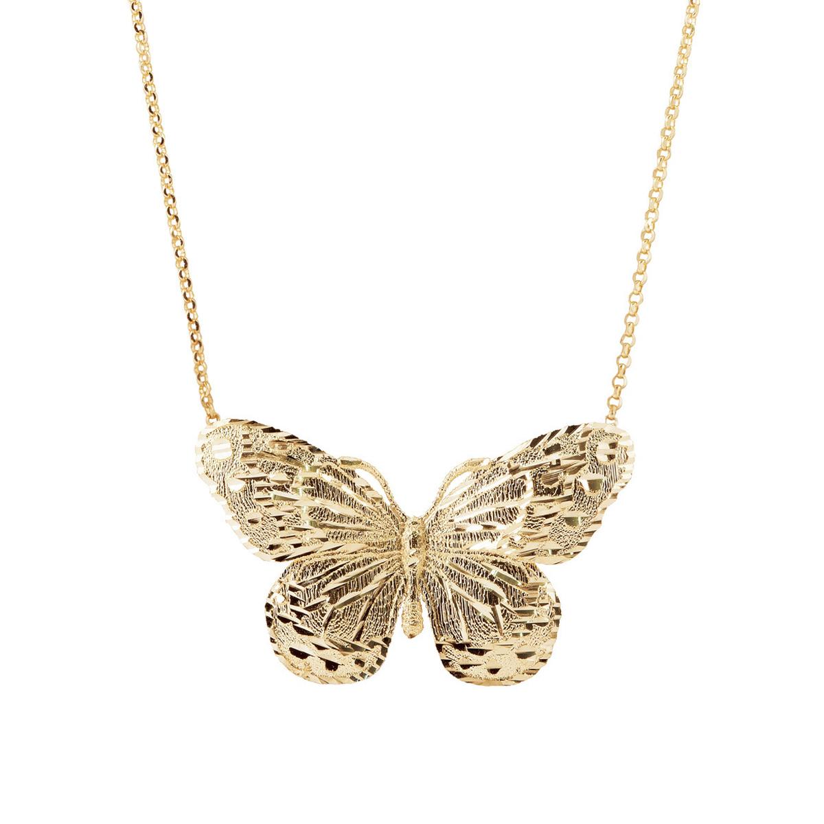 18 kt gold butterfly necklace