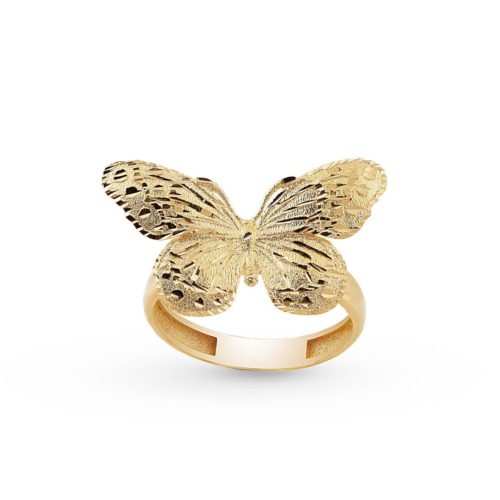 18 kt gold butterfly ring
