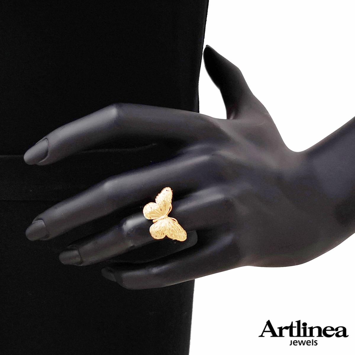 18 kt gold butterfly ring
