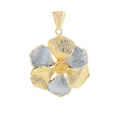 flower pendant in 18 kt gold