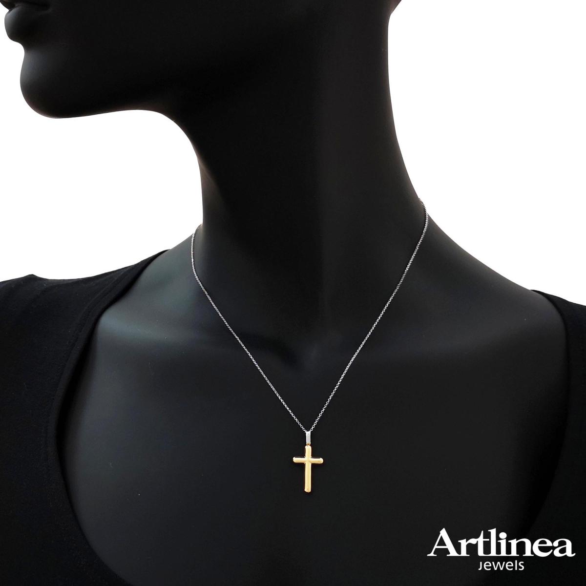 Cross necklace in 18 kt gold