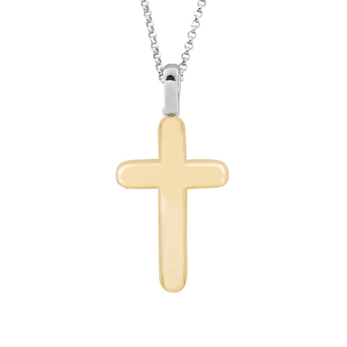Cross necklace in 18 kt gold
