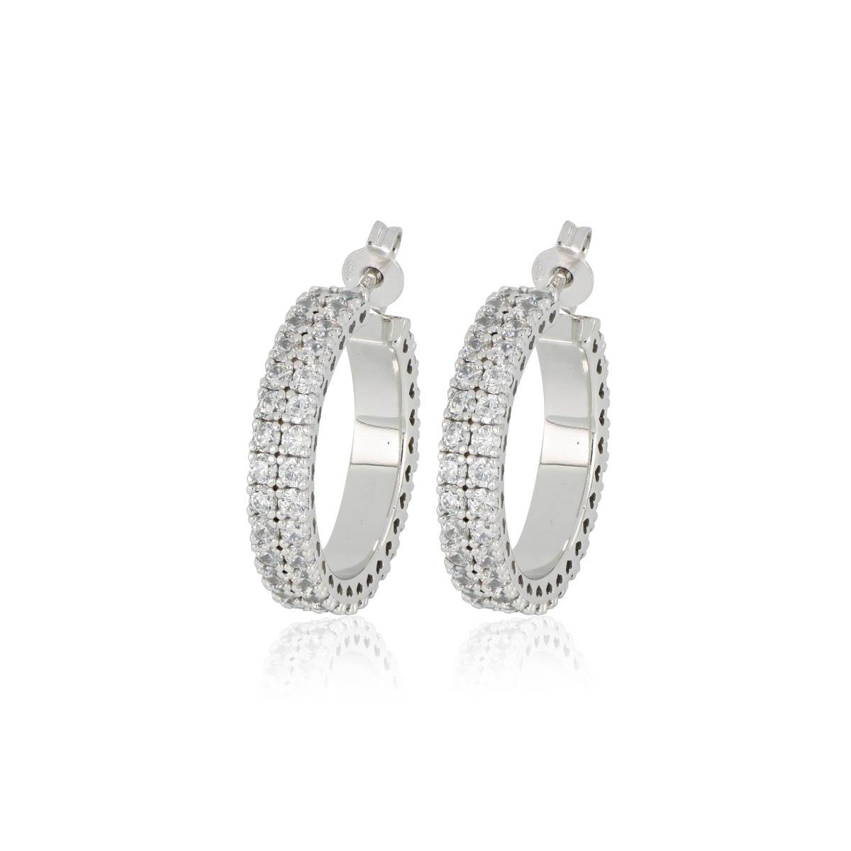 silver earrings with cubic zirconia