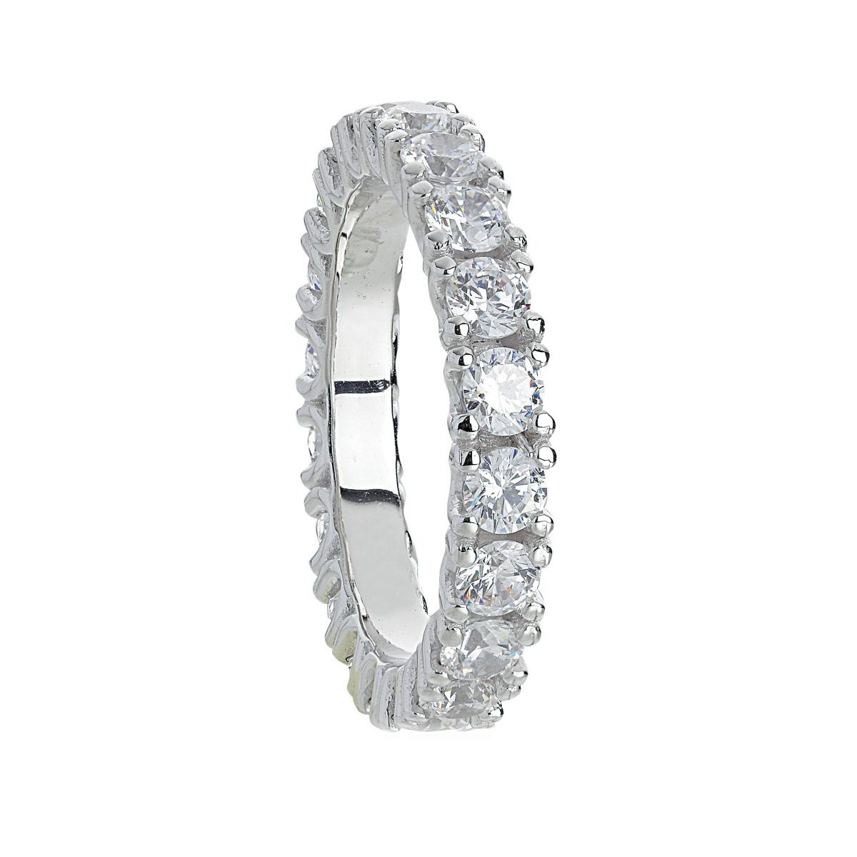 Eternity ring with white diamonds
