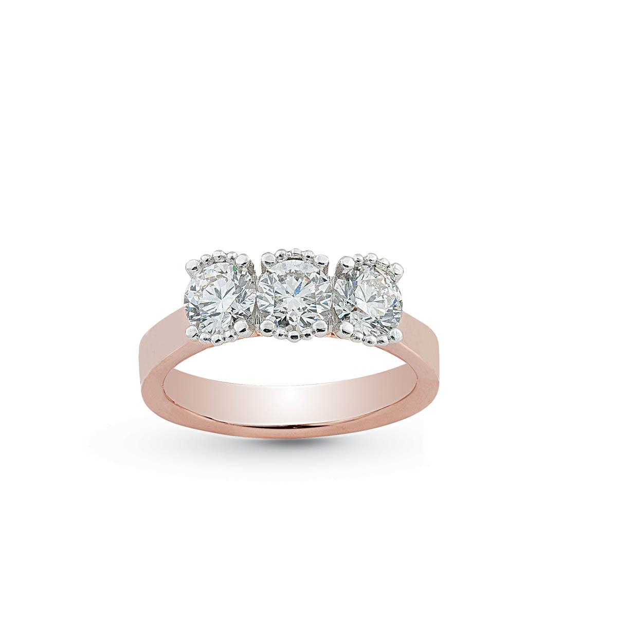 Trilogy Ring with Diamonds