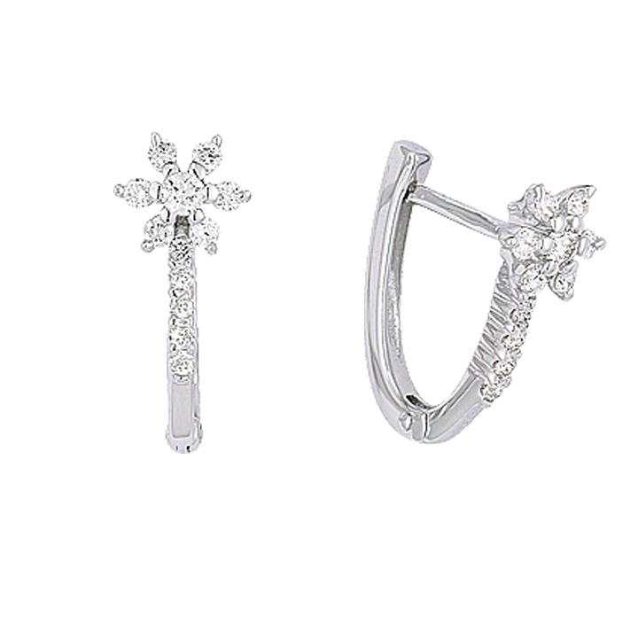 18 kt white gold earrings, star with diamonds - OD051-LB