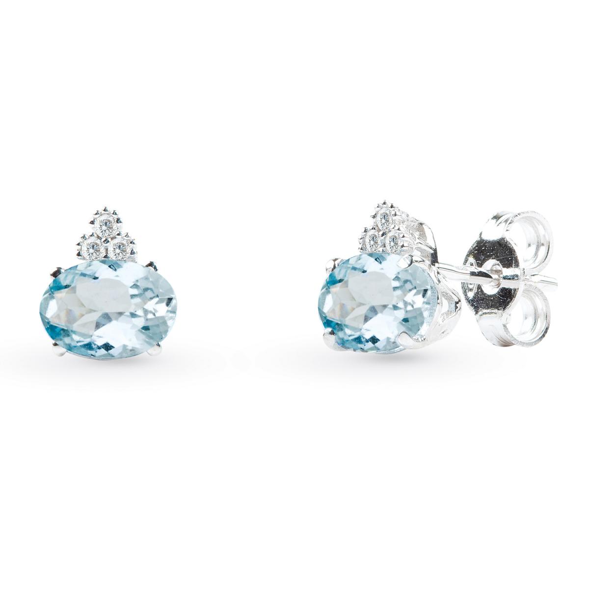 18 kt white gold earrings, with aquamarine and diamonds - OD187/AC-LB