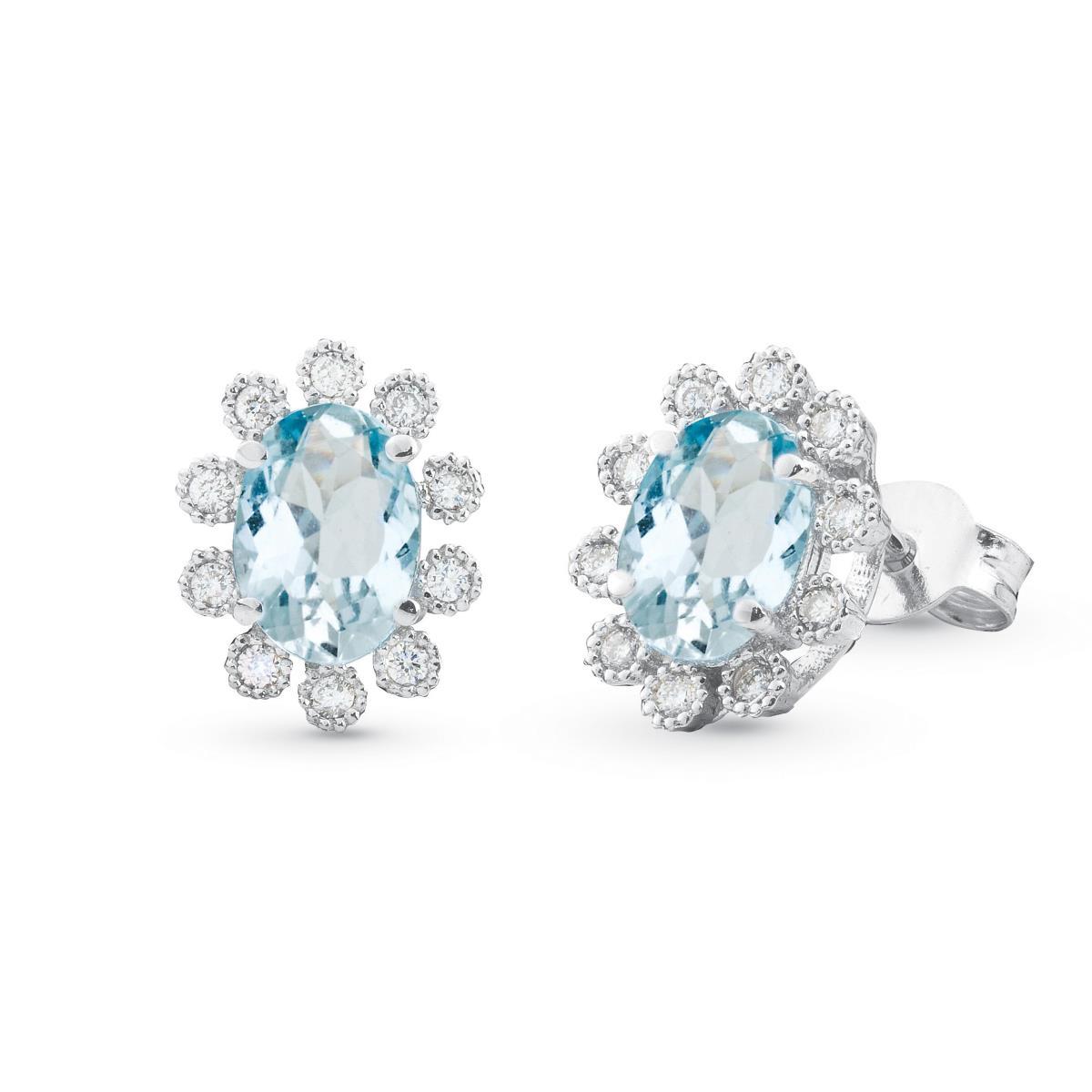 cd526Gold earrings with aquamarine and diamonds - OD190/AC-LB