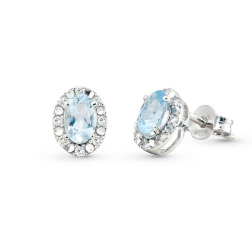 18 kt white gold earrings, with aquamarine and diamonds - OD211/AC-4B