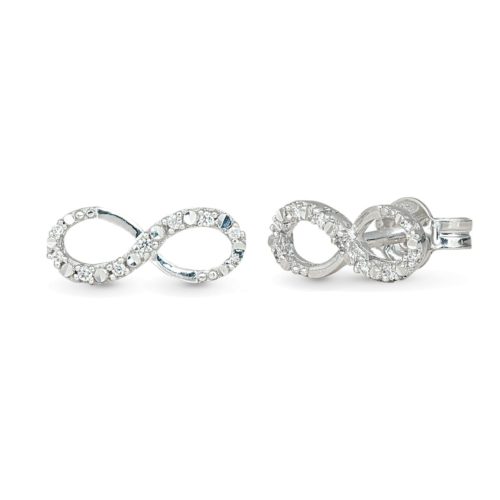 Infinity 18 kt gold earrings with diamonds - OD268