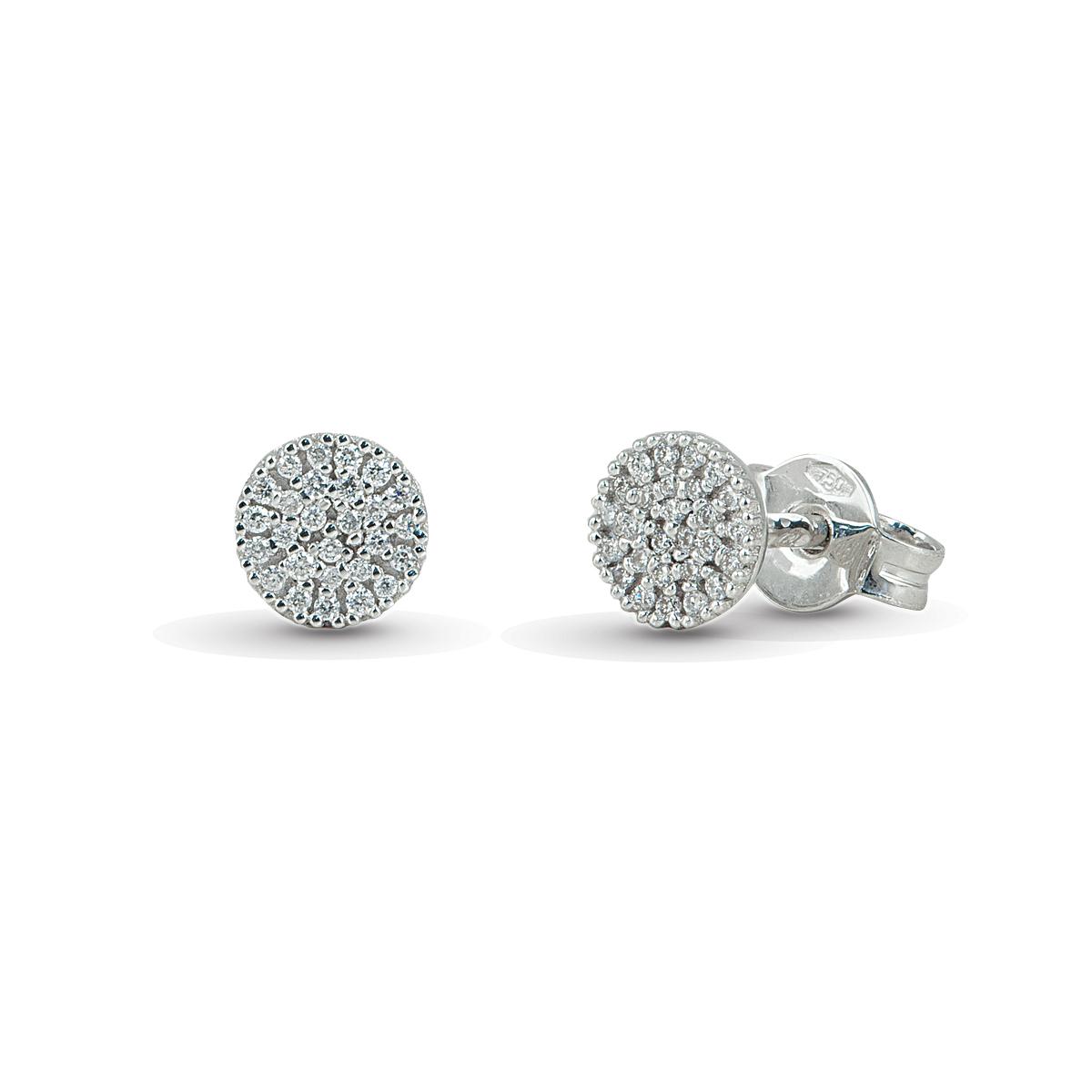 18 kt white gold circle earrings with pavé diamonds - OD284-LB