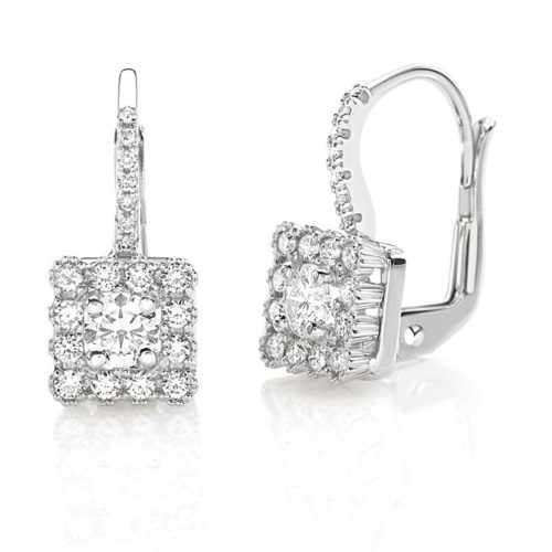 18kt white gold earrings with pavé diamonds - OD354/DB-LB