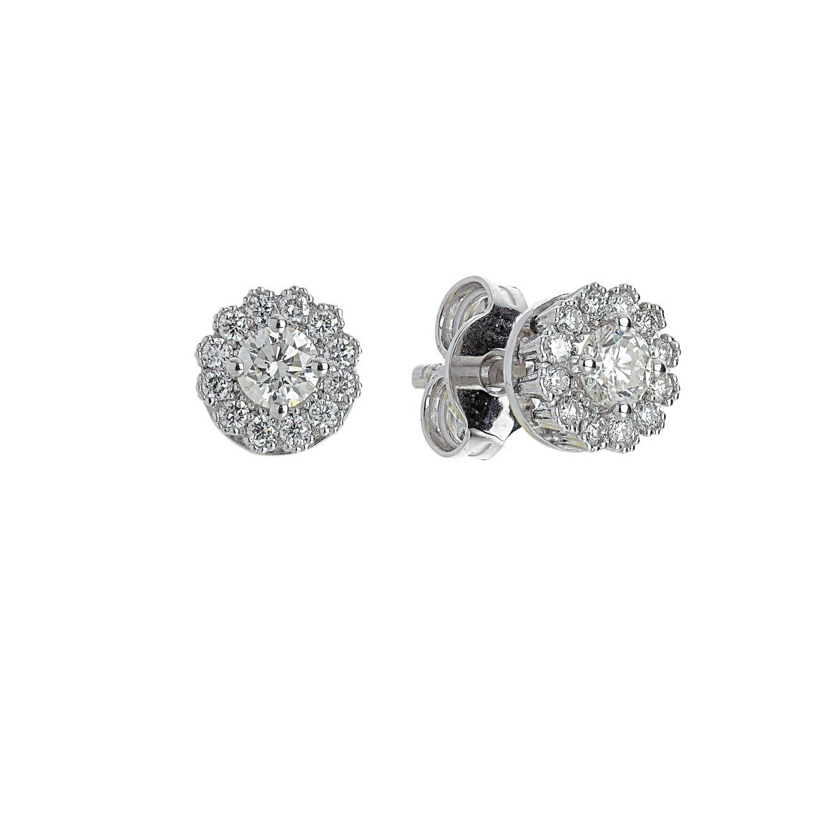 18kt white gold earrings with pavé diamonds - OD380/DB-LB