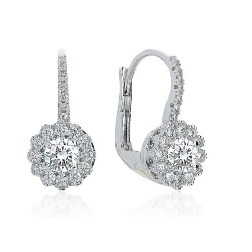 18kt white gold earrings with pavé diamonds - OD382/DB-LB