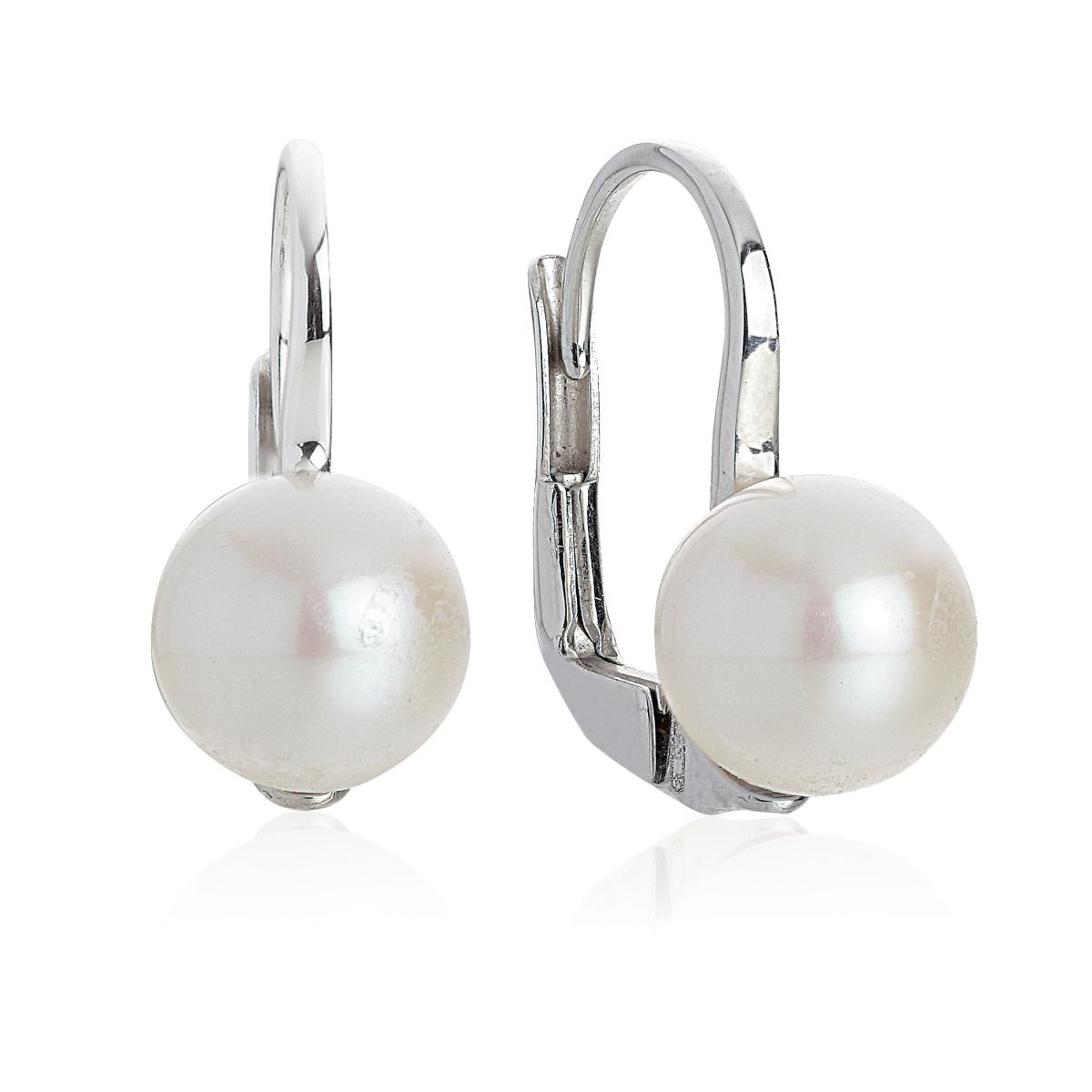 Hook earrings in 18 kt white gold with sea pearls 8.8.50 mm - OD387-LB
