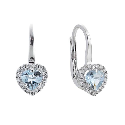 Gold earrings with aquamarine and diamonds - OD399/AC-LB
